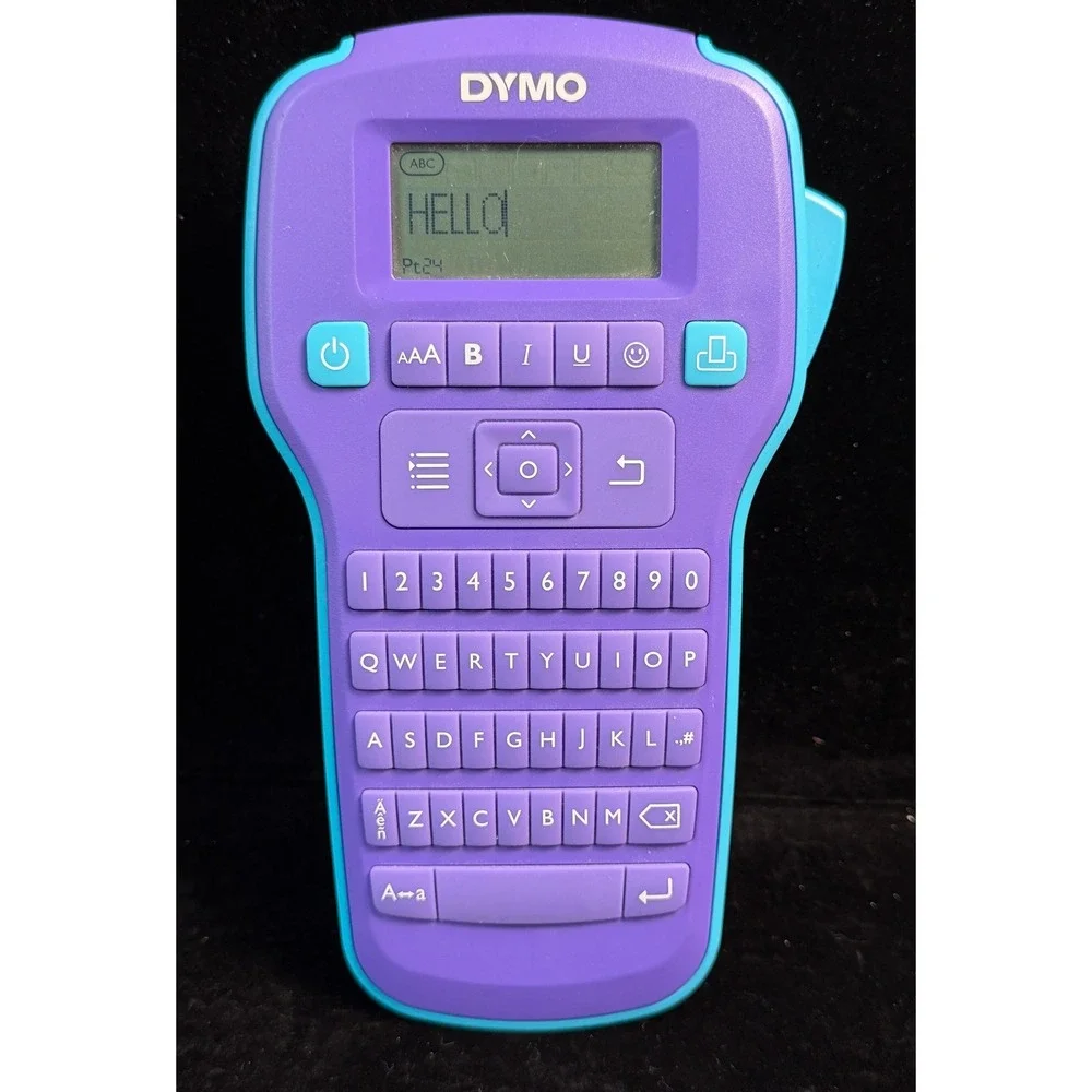 Dymo ColorPop Label Maker: Purple/Teal Handheld QWERTY D1 Printer 2002150, WORKS